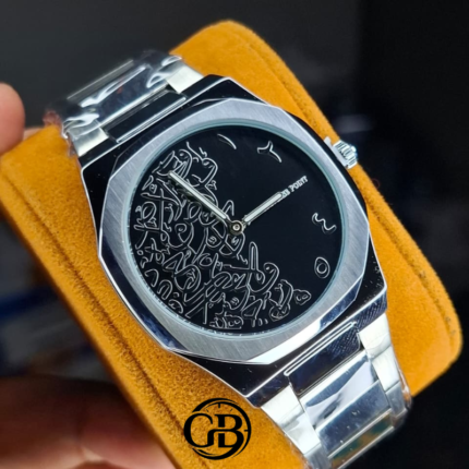 Universe Point Arabic calligraphy Watch (Silver + Black)