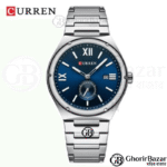 CURREN 8471 Quartz Movement Stainless Steel Watches for Men (Silver+Blue)