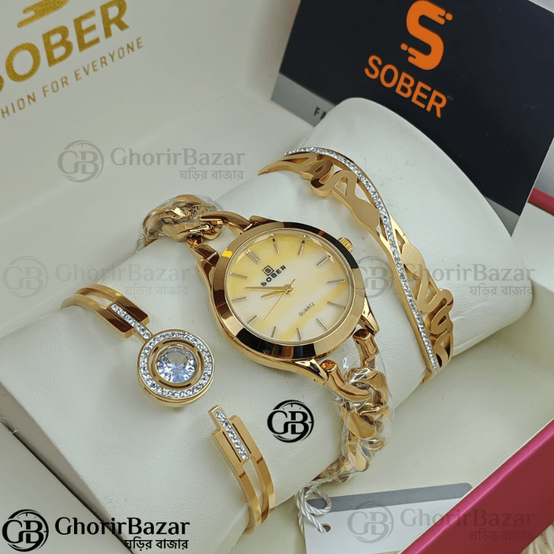 SOBER Luxury Ladies Watch Gold Color