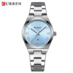 Curren 9095 Original Quartz Watch For Women (Silver+Blue)