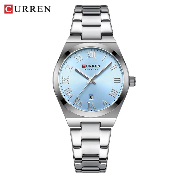 Curren 9095 Original Quartz Watch For Women (Silver+Blue)