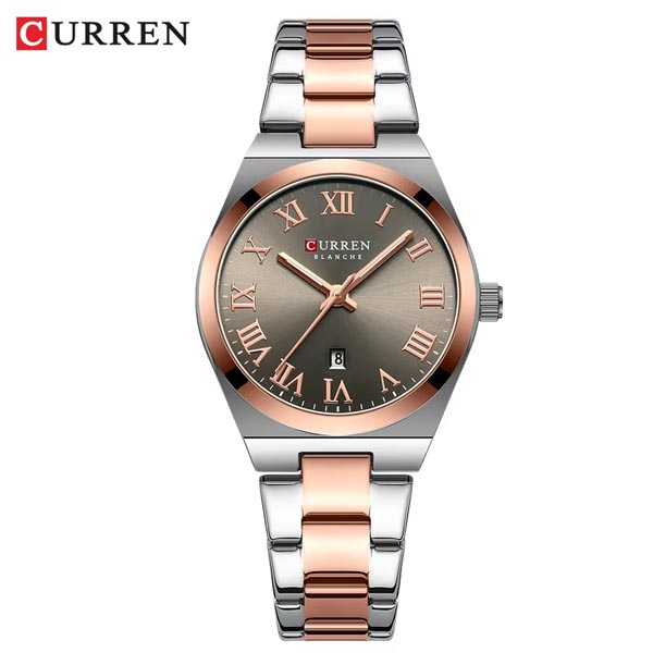 Curren 9095 Original Quartz Watch For Women (Silver+Rose Gold+Gray)