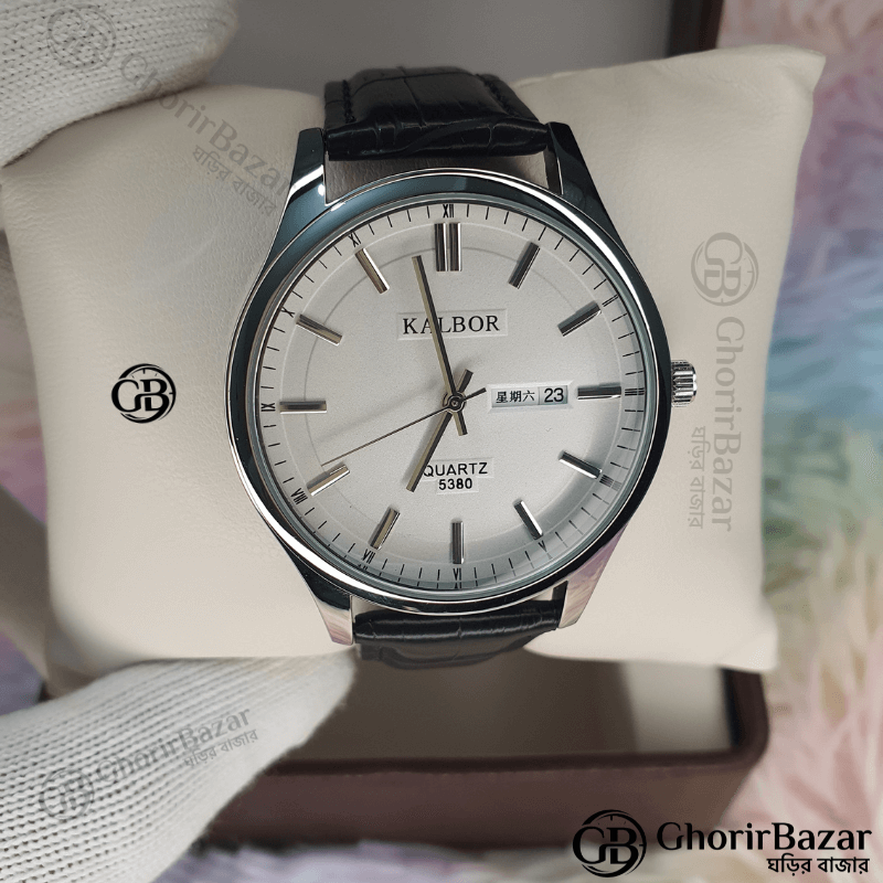 Kalbor 5380 Leather Belt (Black+White)