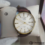 Kalbor 5625 Leather Belt (Brown+White+Gold)