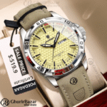 POEDAGAR 895 Luminous Leather Men’s Watch (light Tan)