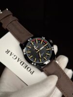 Poedagar 895 Luminous Leather Watch For Men (Brown)