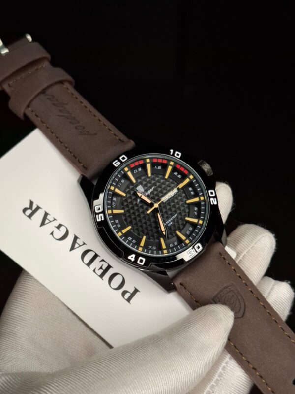 Poedagar 895 Luminous Leather Watch For Men (Brown)