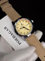 Poedagar 895 Luminous Leather Watch For Men (Light Tan)