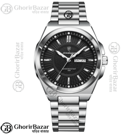Poedagar 896 Fashion Brand Men's Watch (Silver+Black)
