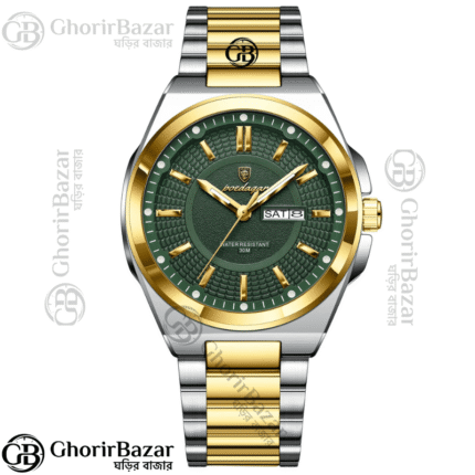 Poedagar 896 Fashion Brand Men's Watch (Silver+Gold+Green)