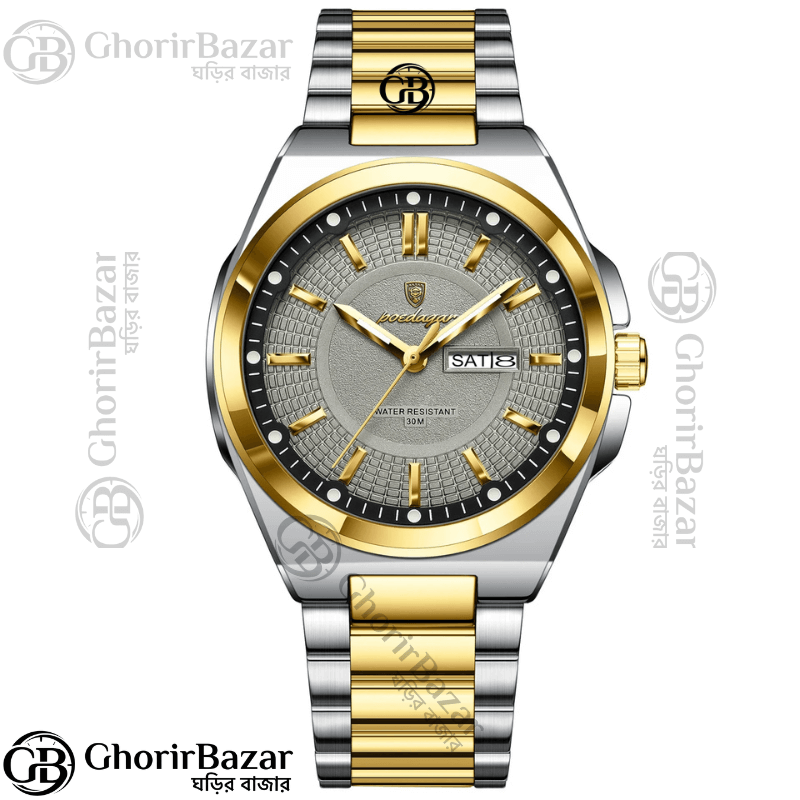 Poedagar 896 Fashion Brand Men's Watch (Silver+Gold+Grey)