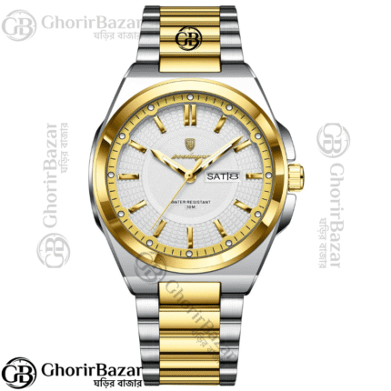 Poedagar 896 Fashion Brand Men's Watch (Silver+Gold+White)