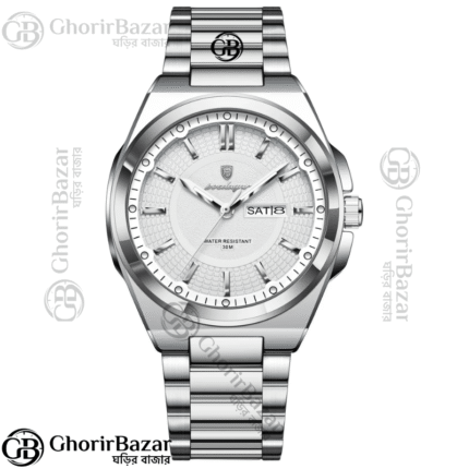 Poedagar 896 Fashion Brand Men's Watch (Silver+White)