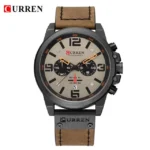 Curren 8314 Fashion Classic Chronograph Watch for Men (Black+Brown)