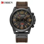 Curren 8314 Fashion Classic Chronograph Watch for Men (Black+Yellow)