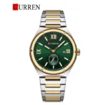 CURREN 8471 Men's Stainless Steel Watch (Silver Gold Green)