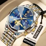 Poedagar 938 Original Men’s Quartz Chronograph Watch (Blue)