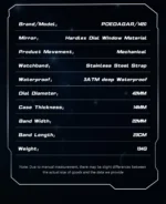 POEDAGAR 1420 Stainless Steel Tourbillon Automatic Movement 30M Waterproof Luminous Mechanical Watch for Men