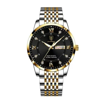 Poedagar 836 Quartz Wrist Watches For Mens(Silver+Gold+Black)