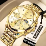 Poedagar 938 Original Men’s Quartz Chronograph Watch (Golden)