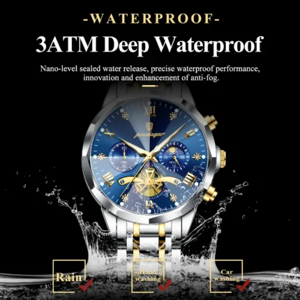 Poedagar 938 Original Men’s Quartz Chronograph Watch Waterproof