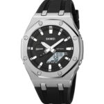 SKMEI 2243 Dual Movt Silicon Belt Sports Watch For Men's (Black+Silver)