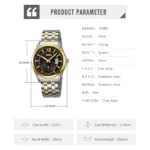SKMEI 9319 Quartz Luminous Luxury Stainless Steel Classic Men’s Wrist Watches (Features)