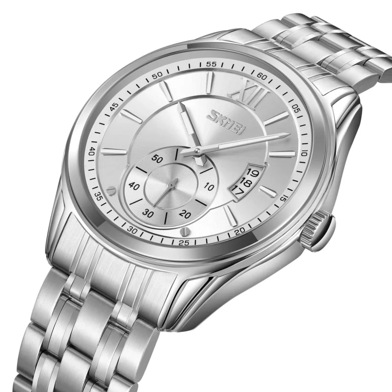 SKMEI 9319 Quartz Luminous Luxury Stainless Steel Classic Men’s Wrist Watches (Silver)