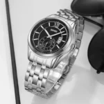 SKMEI 9319 Quartz Luminous Luxury Stainless Steel Classic Men’s Wrist Watches (Silver+Black) 01