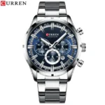 Curren 8355 Luxury Business Quartz Chronograph Stainless Steel Watch For Men