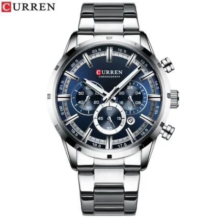 Curren 8355 Luxury Business Quartz Chronograph Stainless Steel Watch For Men