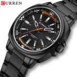 Curren 8455 Luxury Stainless Steel Men’s Watch (Black) 01