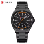 Curren 8455 Luxury Stainless Steel Men’s Watch (Black)