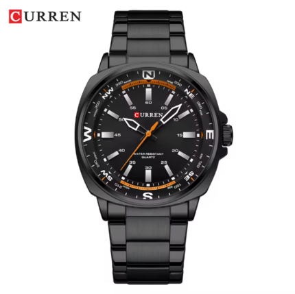 Curren 8455 Luxury Stainless Steel Men’s Watch (Black)