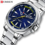 Curren 8455 Luxury Stainless Steel Men’s Watch (Silver+Blue) 01