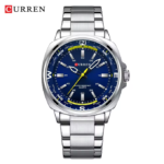 Curren 8455 Luxury Stainless Steel Men’s Watch (Silver+Blue)