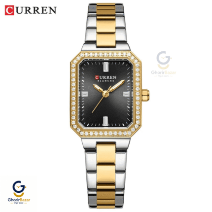 Curren 9102 Women’s Stainless Steel Watch (Silver+Gold+Black)