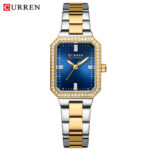 Curren 9102 Women’s Stainless Steel Watch (Silver+Gold+Blue)