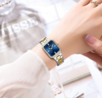 Curren 9102 Women’s Stainless Steel Watch (Silver+Gold+Blue) Hand
