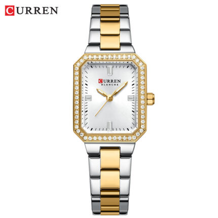 Curren 9102 Women’s Stainless Steel Watch (Silver+Gold+White)
