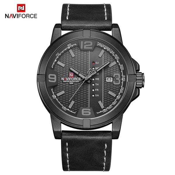 Naviforce 9177 Quartz Analog Watch For Men (Black)