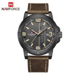 Naviforce NF9177 Quartz Analog Watch For Men (Brown+Black)