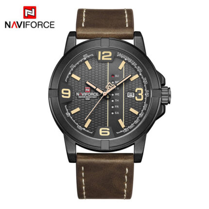 Naviforce NF9177 Quartz Analog Watch For Men (Brown+Black)