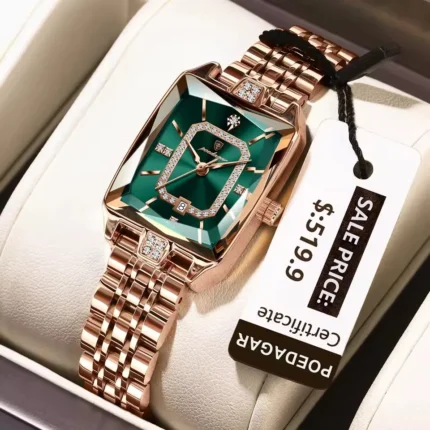 Poedagar 785 Ladies Watch Stainless Steel (Rose+Green)