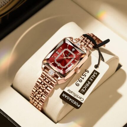 Poedagar 785 Ladies Watch Stainless Steel (Rose+Red)
