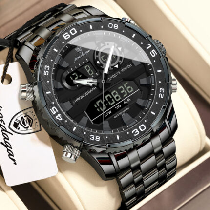 Poedagar E122 Men's Multifunctionality Chronograph Quartz Watch (Black)