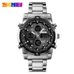 SKMEI 1389 Waterproof Stainless Steel Men Digital Watch (Silver+Black)