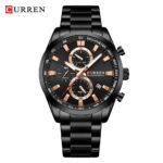 Curren 8445 Luxury Brand Watch for Men (Black)