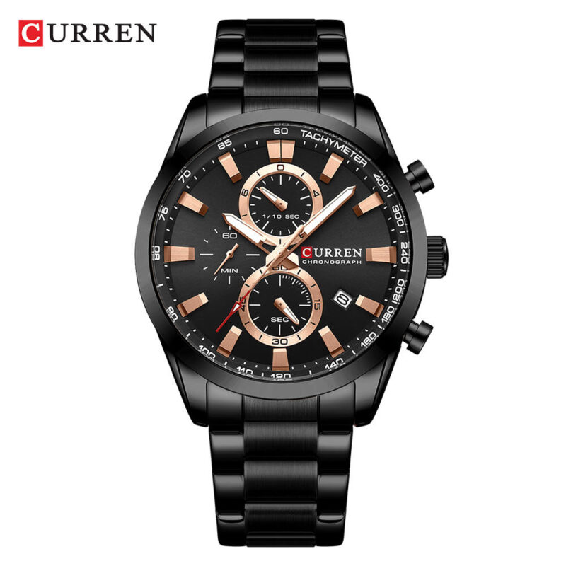 Curren 8445 Luxury Brand Watch for Men (Black)