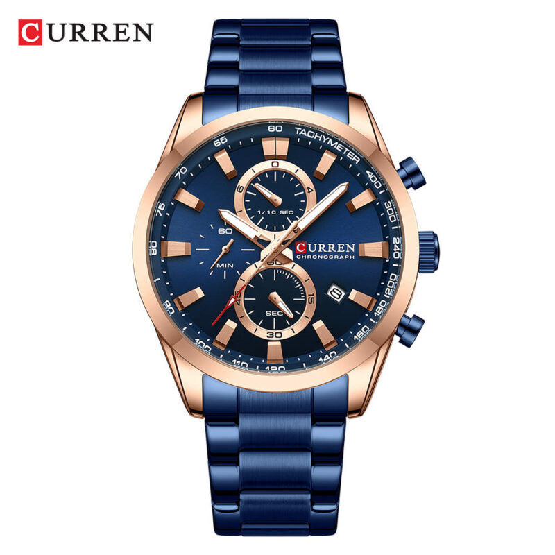 Curren 8445 Luxury Brand Watch for Men (Blue)